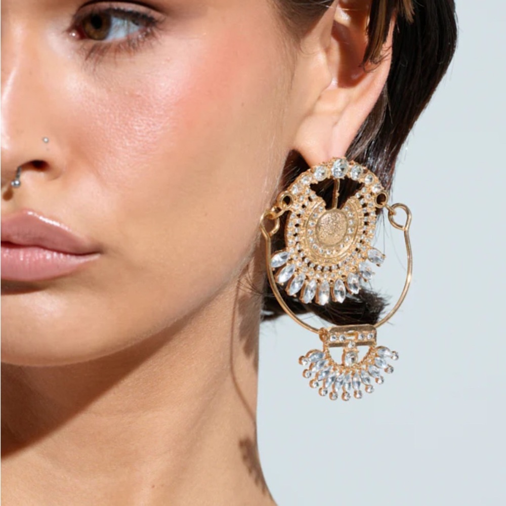 Akira Elegant Gold and Silver Hoop Earrings